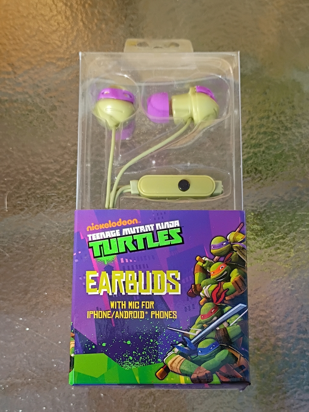 Nickelodeon Teenage Mutant Ninja Turtles Lime & Purple Wired Earbuds with Mic